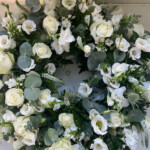 Rose, veronica and lisianthus wreath by Creative Floral Designs
