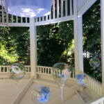 Floral glass decorations supplied by Creative Floral Designs
